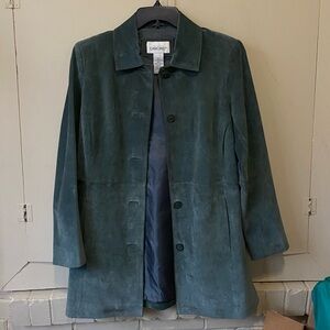 Authentic Original Cherokee Dark Green Suede Trench Coat